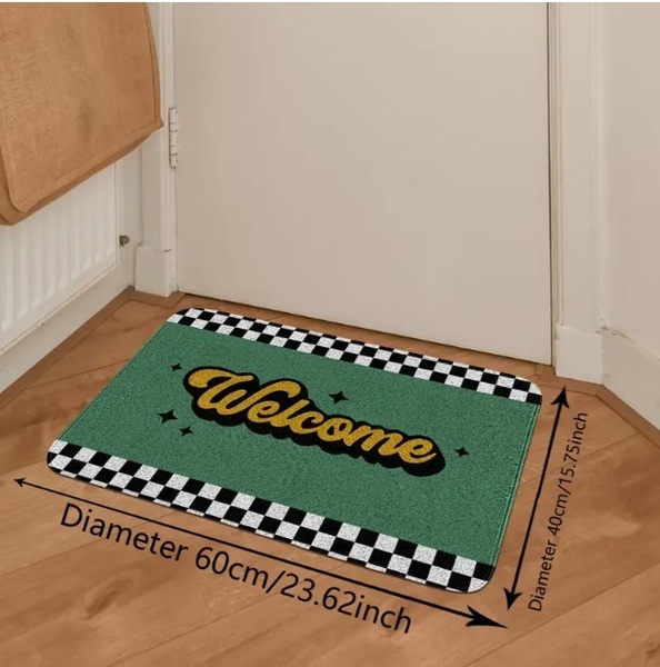 ラグマット 玄関マット ラグ マット welcome クッション 入口 ようこそ カーペット カジュアル ドア前