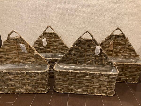 ラタン調鉢カバー ボタニカルバスケット 4個セット まとめ売り