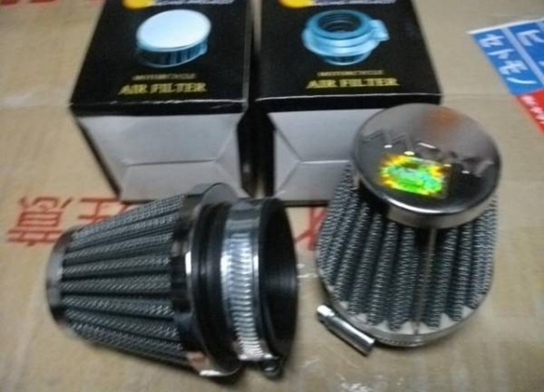 KAWASAKI Z250FT Z250LTD Z400B KZ400 TWIN 新品 パワー フィルター 2個バンドセット