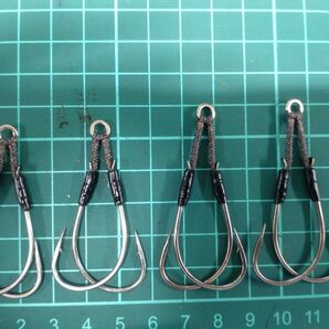 がまかつ 近海ミディアム5/0使用 アシストフック4組セット 青物 サワラ ジギング 伊勢湾 TGベイトなどに