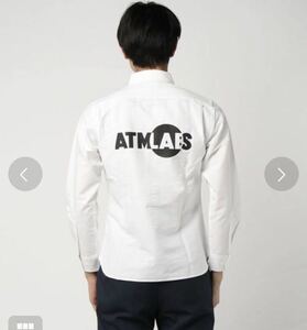 XL 定価11000円 新品 アトモス ラボ ATMOS LAB CLASSIC LOGO LS SHIRT 長袖 オックスフォード シャツ カッター 白 ホワイト