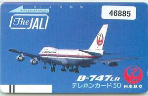 46885*JAL B-747LR Japan Air Lines telephone card *