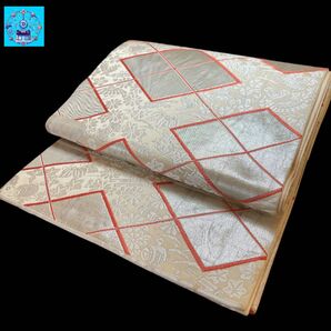 【美品】 六通柄袋帯 宝尽くし模様 銀糸 シルバー系黒留袖 色留袖 訪問着 礼装