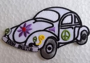 NEW BEETLE ビートル カラフル 自動車 刺繍 ワッペン /アメリカ USA パッチ カスタム 企業 ワーゲン ヒッピー112