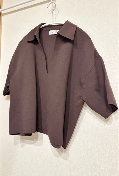 RIM.ARK Wide skipper knit top ブラウン フリー ニット トップス