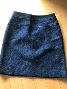 未使用品　BALLSEY ウール混膝丈Aラインスカート　36 紺色　日本製