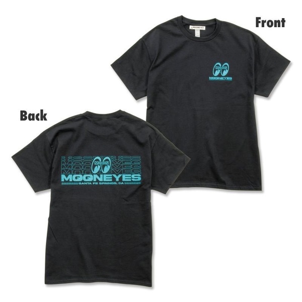 XLサイズ 送料込み ブラック × ライトブルー Glowing MOONEYES Tシャツ ムーンアイズ グローイング black 黒 水色 ブルー