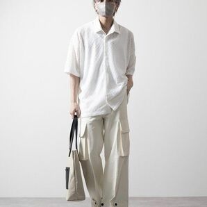 【CLEL】Loose Short Sleeves Lace Shirt/ルーズ 半袖レースシャツ 白色 Sサイズ