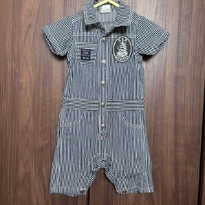 BREEZE ストライプロンパース サイズ80