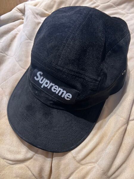 シュプリーム 黒 Suede キャップ ブラック Supreme