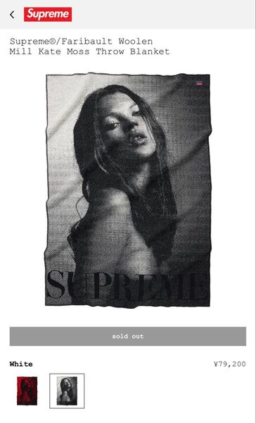 Supreme Faribault Woolen Mill Kate Moss Throw Blanket "Natural"