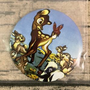 レトロ ディズニー バンビ BAMBI 缶バッジ とんすけ フラワー