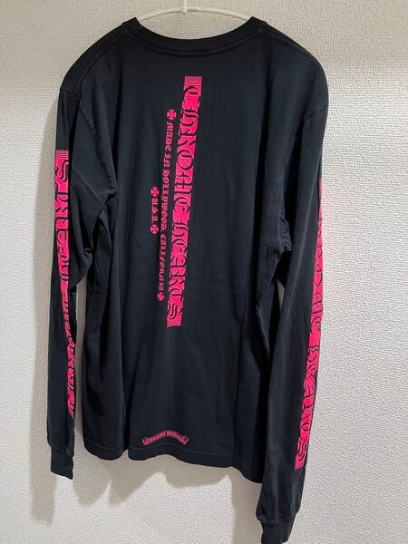 クロムハーツ ■ ロンT 長袖Tシャツ ブラック 黒 蛍光 ネオンピンク M