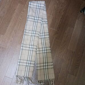 マフラー チェック ベージュ