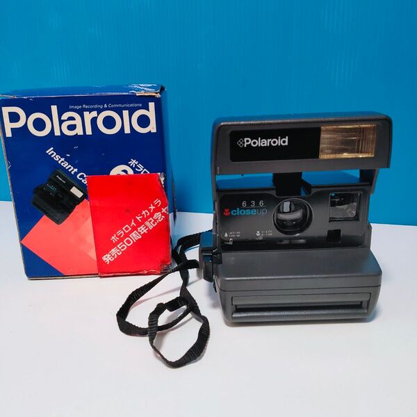 50周年記念セット★ ポラロイド POLAROID 636 ポラロイドカメラ ストラップ付属 電源確認 クローズアップレンズ付き