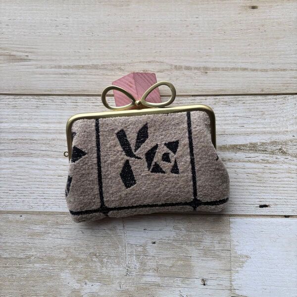 ミナペルホネン ハンドメイド リボン型ミニ親子がま口