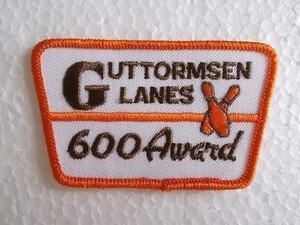 ボウリング ボーリング Guttormsen Lanes 600 Award ピン ワッペン/ ビンテージ アメリカ USA ボーラーシャツ おしゃれ 109