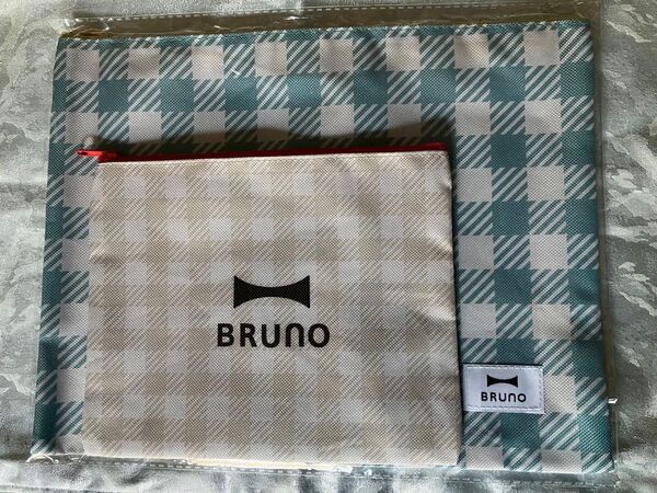 BRUNO ブルーノ フラットポーチ2枚入(大1枚・小1枚)