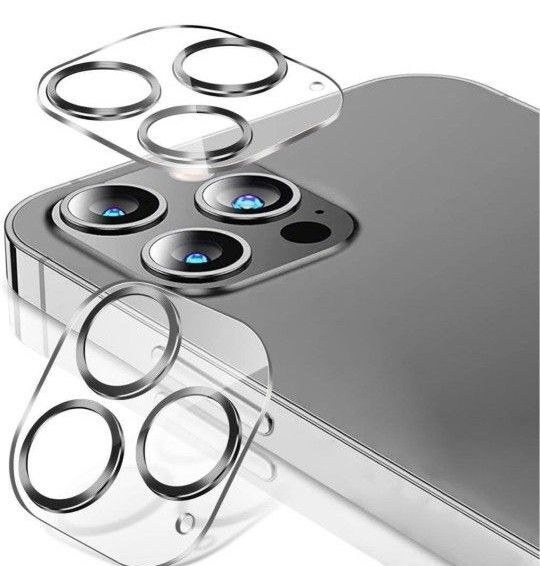 『最安値』iPhone14Pro iPhone14ProMax カメラフィルム 三眼黒2枚 カメラレンズカバー