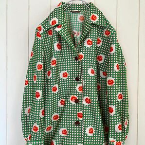 昭和レトロ 70s80s ヴィンテージ 薔薇柄 バリモアカラーブラウス