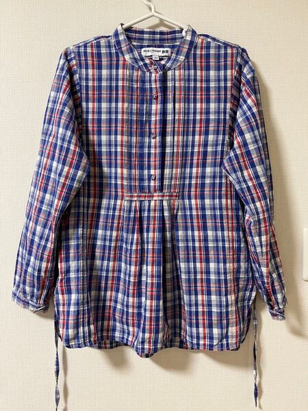 ユニクロ INES DE LA FRESSANGE チェックシャツ 綿麻