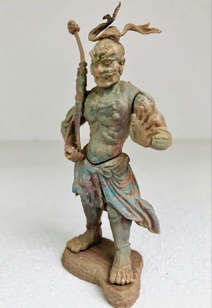 金剛力士【阿吽】経年詫び錆びリペイント☆日本の至宝 仏像 立体図録5「邪気を祓う守護神」カプセルQミュージアム