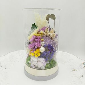 【お値下げ】ガラスフラワー 円筒形 (大) (9×9×15) 6.11.13 ドライフラワー