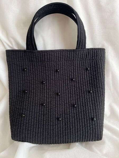 ハンドメイド ヌビバッグ ヌビトート ブラックパール付き ブラック