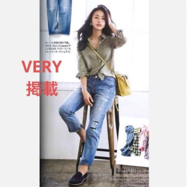 【50%OFF】極美品 ヤヌーク ボーイフレンドデニム ジーンズ 24 半額 ストレッチ JEANS