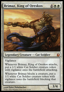 え白 オレスコスの王、ブリマーズ 1枚（1枚在庫s 英 良品 BNG）/Brimaz, King of Oreskos（MTG /神々の軍勢/Born of the Gods/）