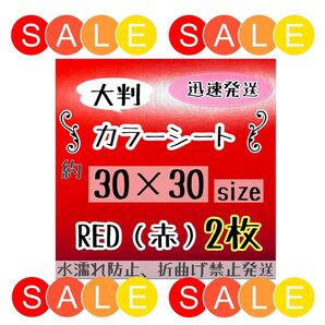 大判 高品質 艶ありカッティングシート 赤 2枚 シールタイプ
