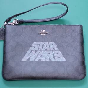 【最終】COACH スターウォーズコラボ クラッチバック / コーチ、革製、ブラウンシグニチャ、STARWARS、ブリーフケース