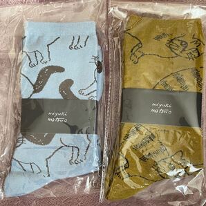 松尾ミユキ ソックス 2足セット 猫 Hachiware-BGY Kijitora-GR