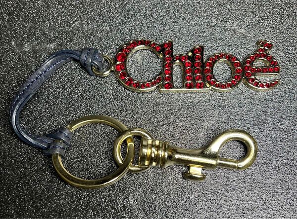 Chloe クロエ キーリング ラインストーン 赤 キーホルダー