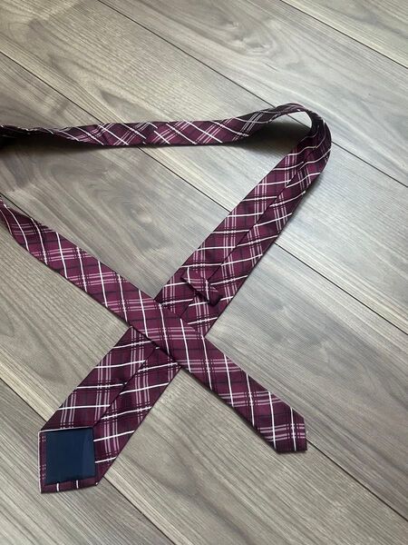 美品 AEON トップバリュ ネクタイ チェック スリム イタリアン 定番