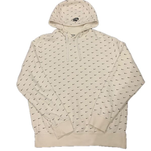 NIKE ナイキ パーカー ミニスウッシュ 総柄 ホワイト M 中古 スウェット トレーナー