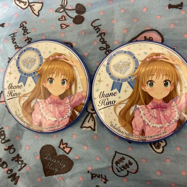 日野茜 アイマス シンデレラガールズ 2個 缶バッジ デレステ アニメイト 美品 名刺