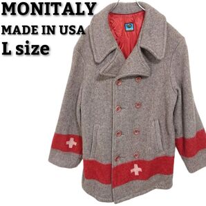 【MADE IN USA】モニタリー Moniraly ピーコート スイス軍ブランケット使用 ベージュ メンズ Lサイズ