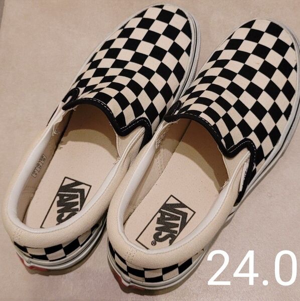 美品 VANS スリッポン チェッカー 24cm