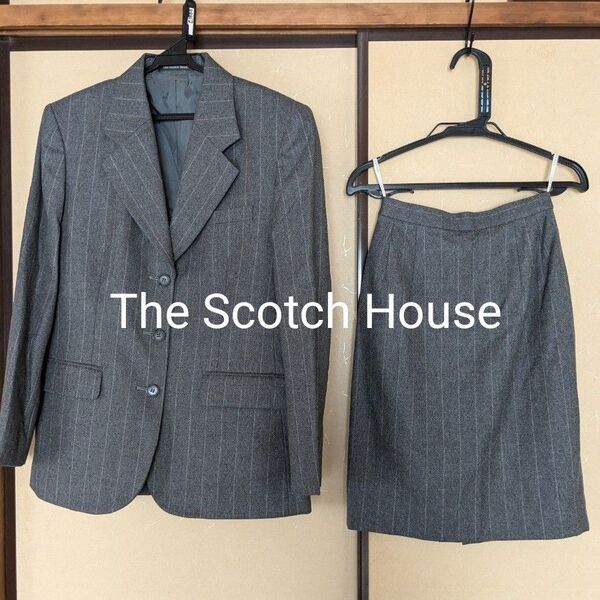 The Scotch House セットアップ スーツ スカート ジャケット ストライプ グレー スカートスーツ