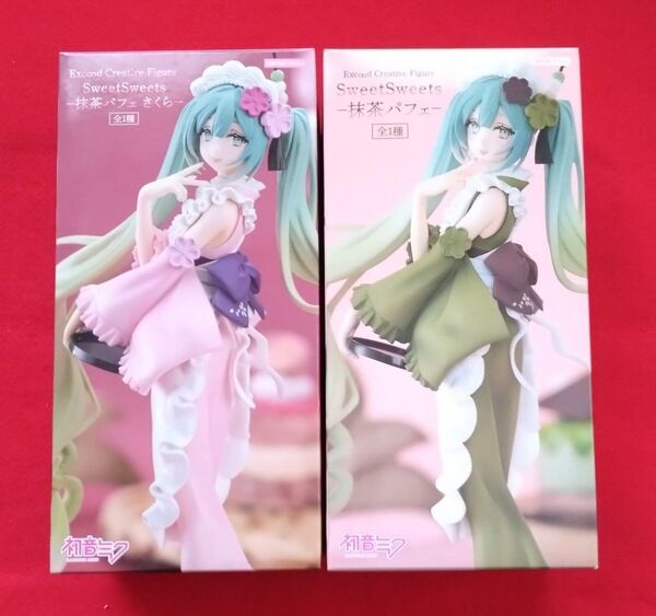 初音ミク Exc∞d Creative Figure SweetSweet 抹茶パフェ さくら フィギュア 2個セット