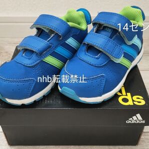 【 アディダス】 スニーカー 14センチ ブルー