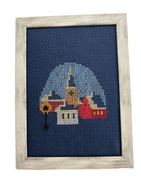 ハンドメイド クロスステッチ フレーム付き《クリスマスナイト》