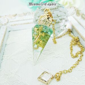 【OP458】オルゴナイト ペンデュラム Lizard ネックレス アクセサリー