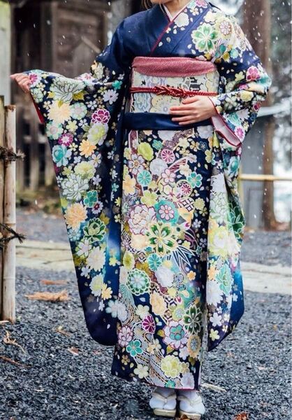 振袖セット 紺色