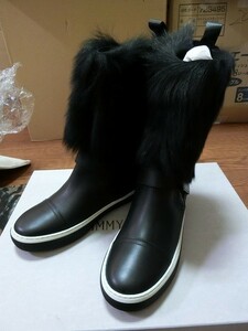 JIMMY CHOO leather boots 37 fur black regular price 176000 jpy #152BURYFLAT Jimmy Choo 