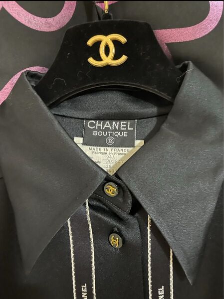 CHANEL リボンブラウス 黒