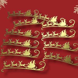 ダイカット サンタクロース 12枚 金色 クラフトパンチ コラージュ アルバム ハンドメイド クリスマス
