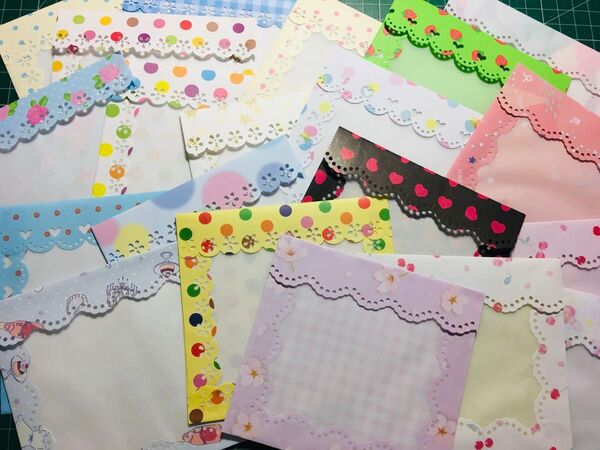 ハンドメイド 可愛い透けるミニ封筒② 20枚 お裾分けやカード入れなど