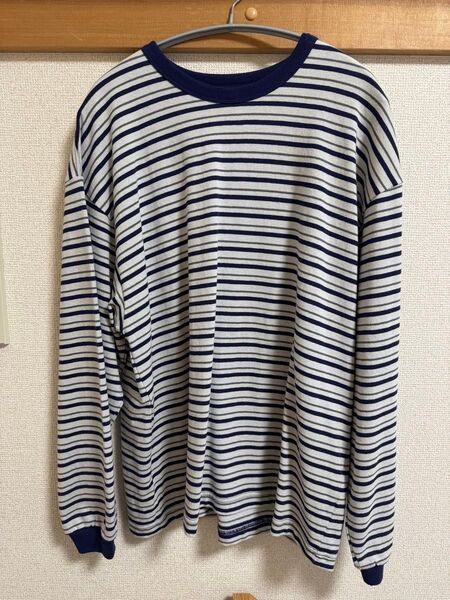 BEAMS メンズ ロングTシャツ ストライプ Sサイズ(大きめ) ボーダー 長袖Tシャツ ロンT 長袖 カットソー